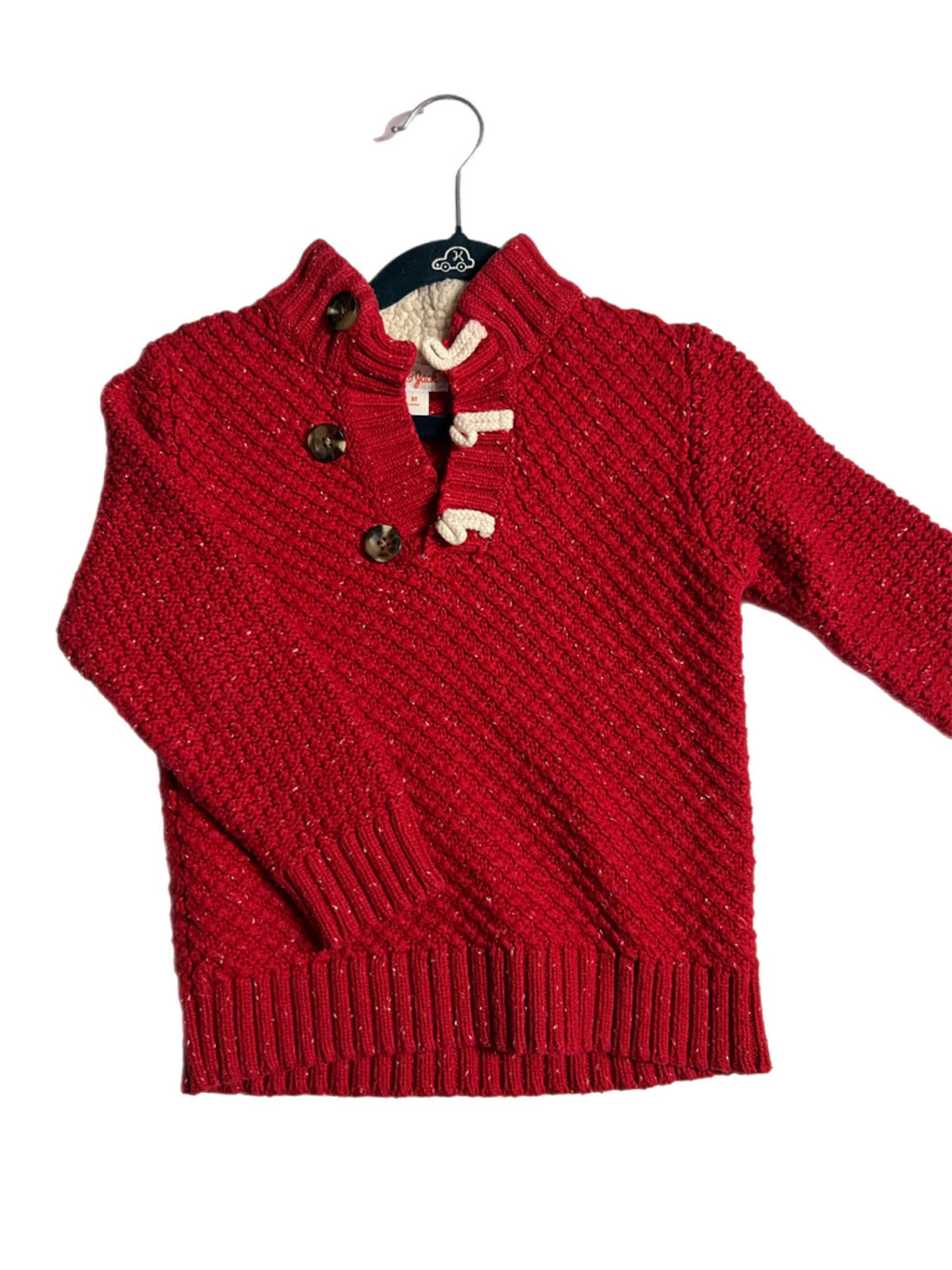 Red Sherpa Lined Sweater