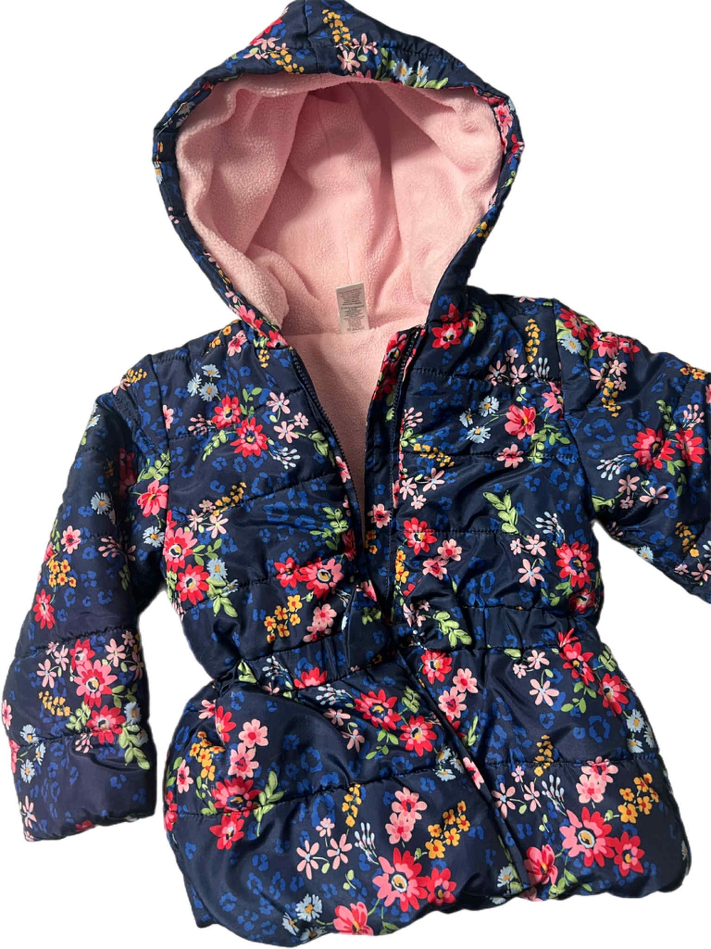 Girls Floral Puff Coat