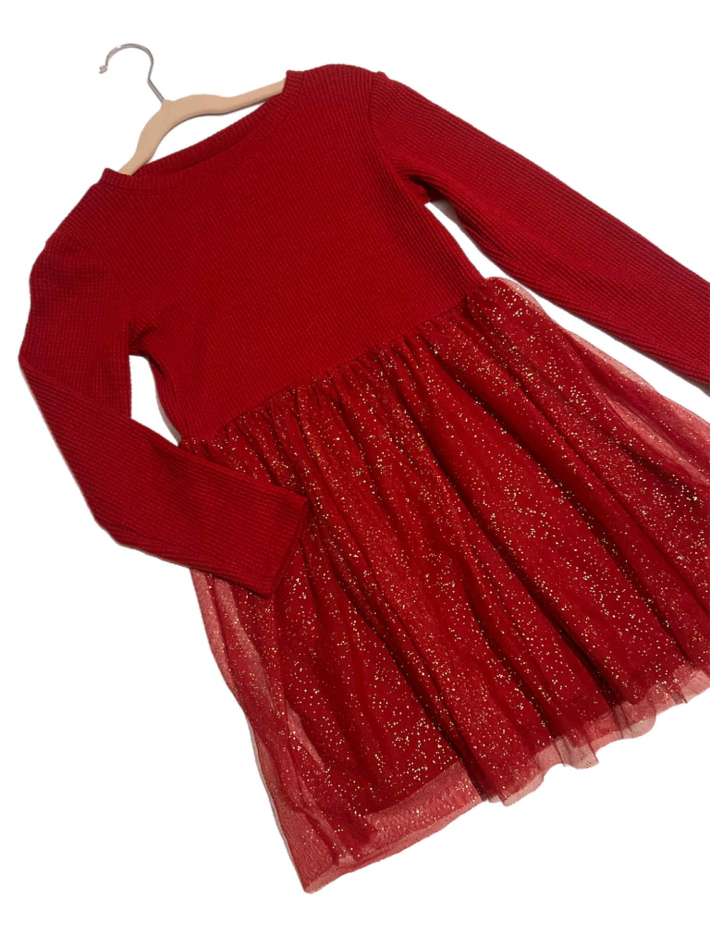Red Longsleeve Dress with Tutu