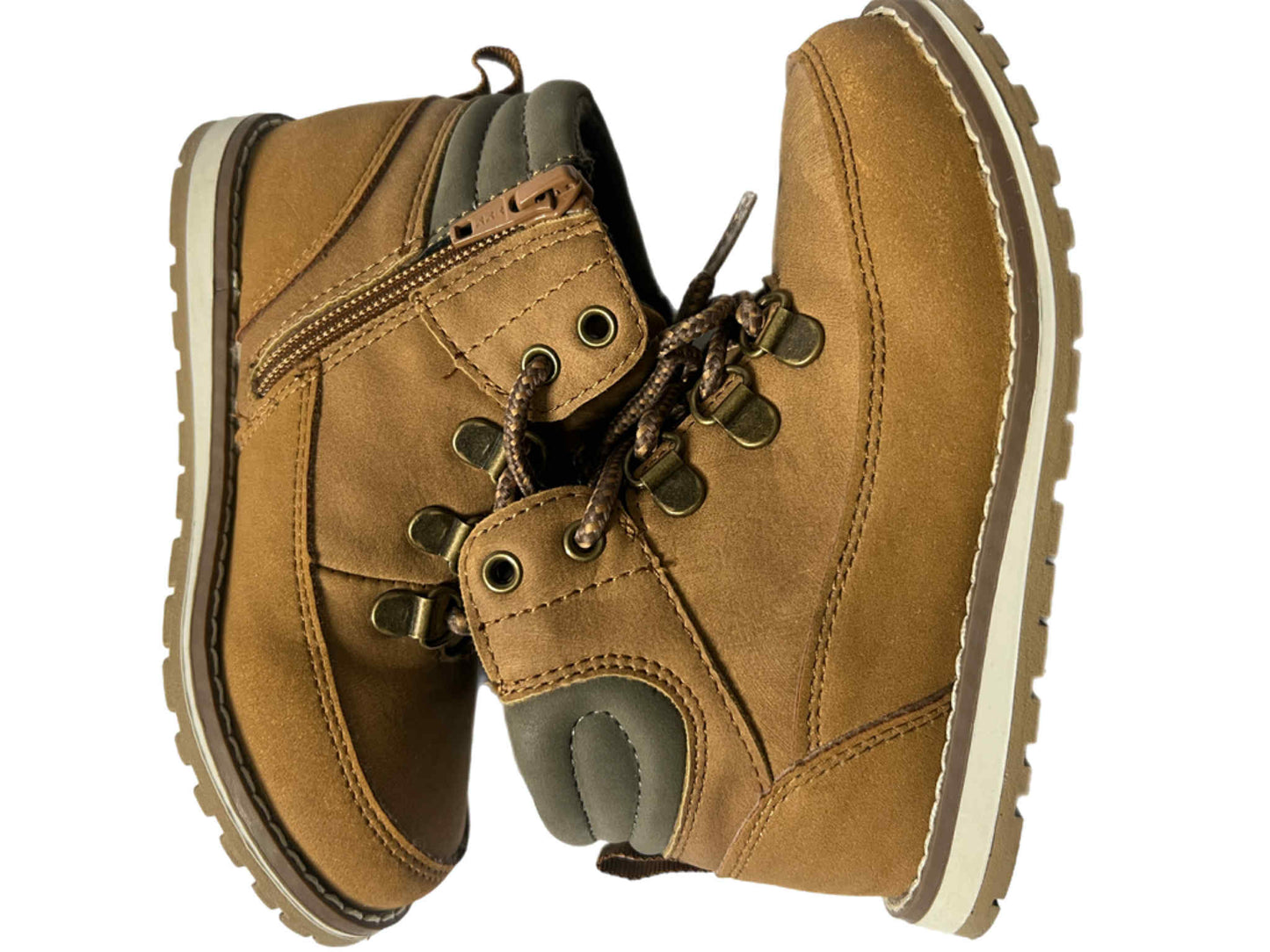 Boys Contrast Cuff Lace up Boots 10