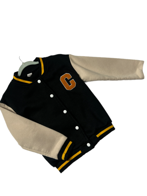 Boys Vintage Black & Yellow Varsity Jacket