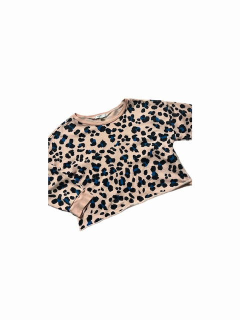 Girls Blue Cheetah Sweateshirt