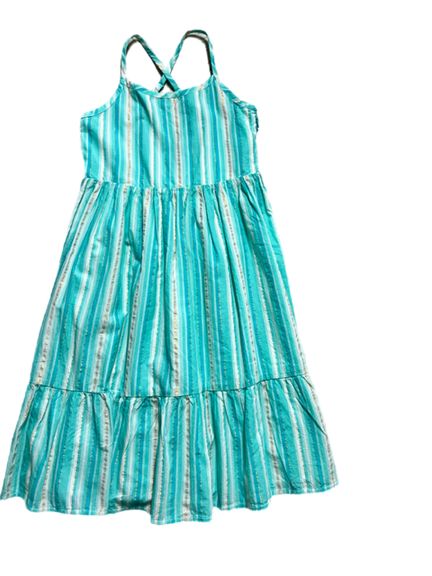 Girls Blue/Gold Striped Dress