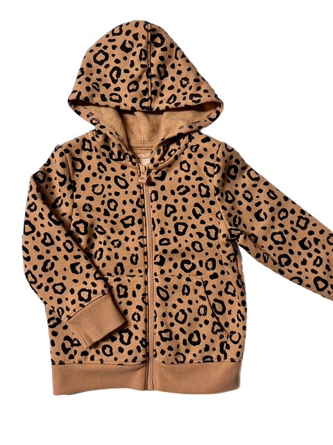 Girls Cheetah Zip Up Jacket