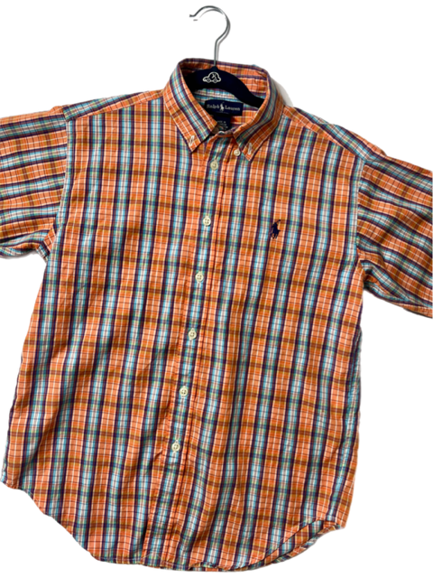 Ralph Lauren Orange Plaid Collard Shirt