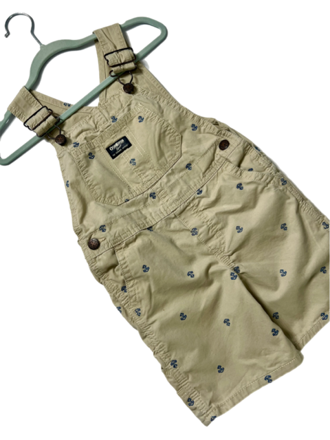 Boys Nautical Anchors Khaki Twill Shortalls