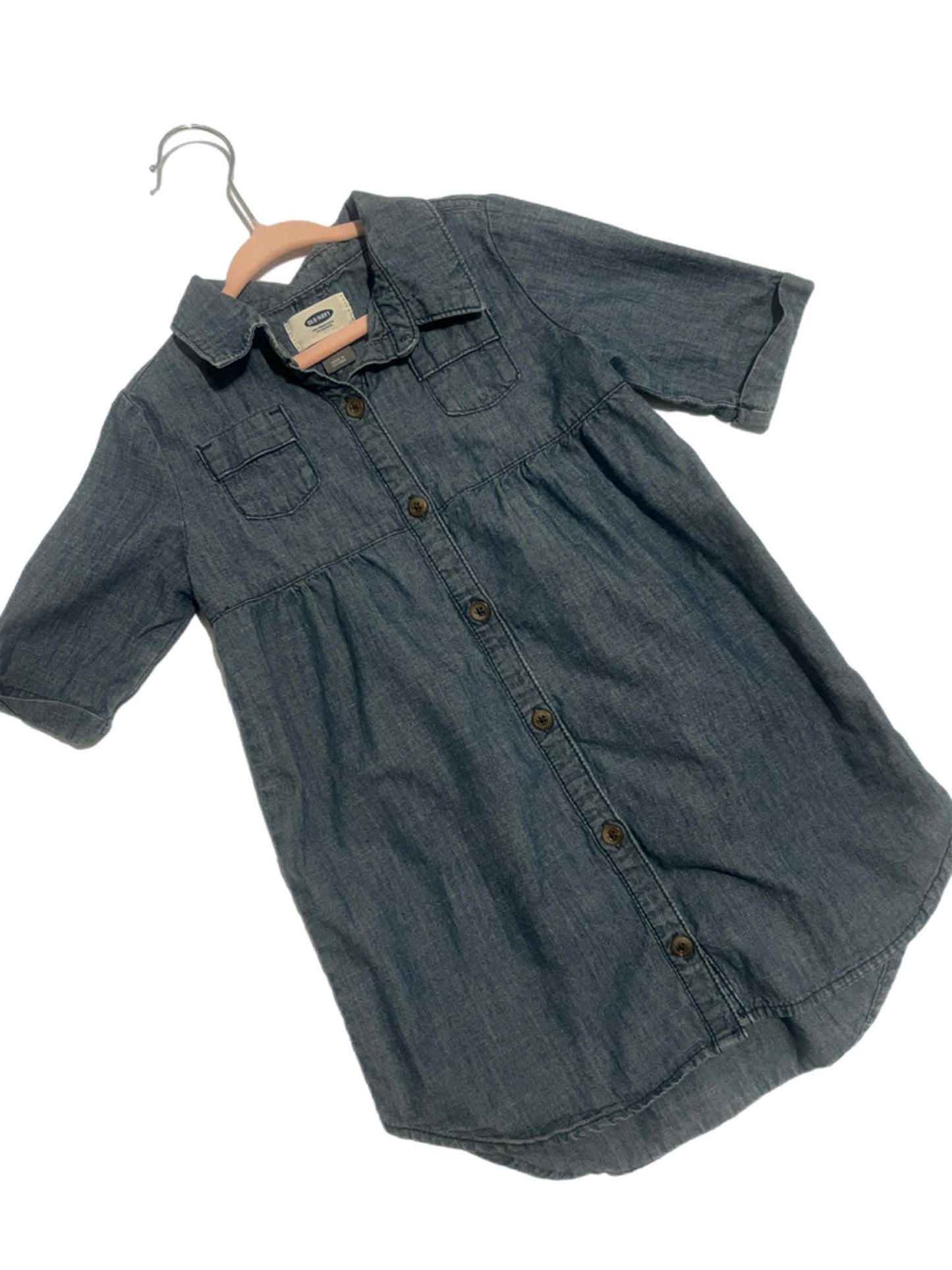 Girls Denim Button Down Dress