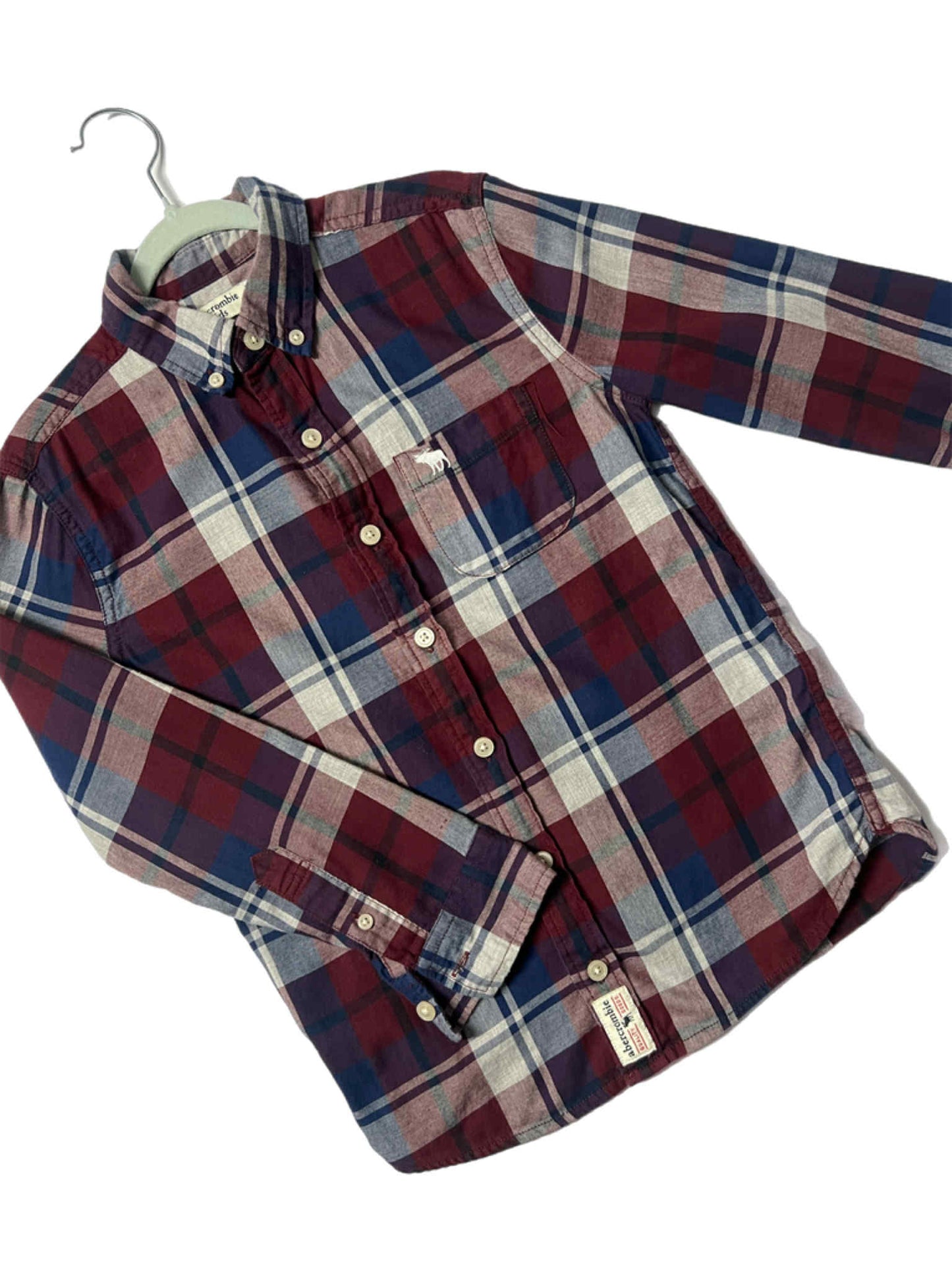 Boys Long sleeve Maroon Plaid Shirt