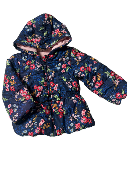 Girls Floral Puff Coat