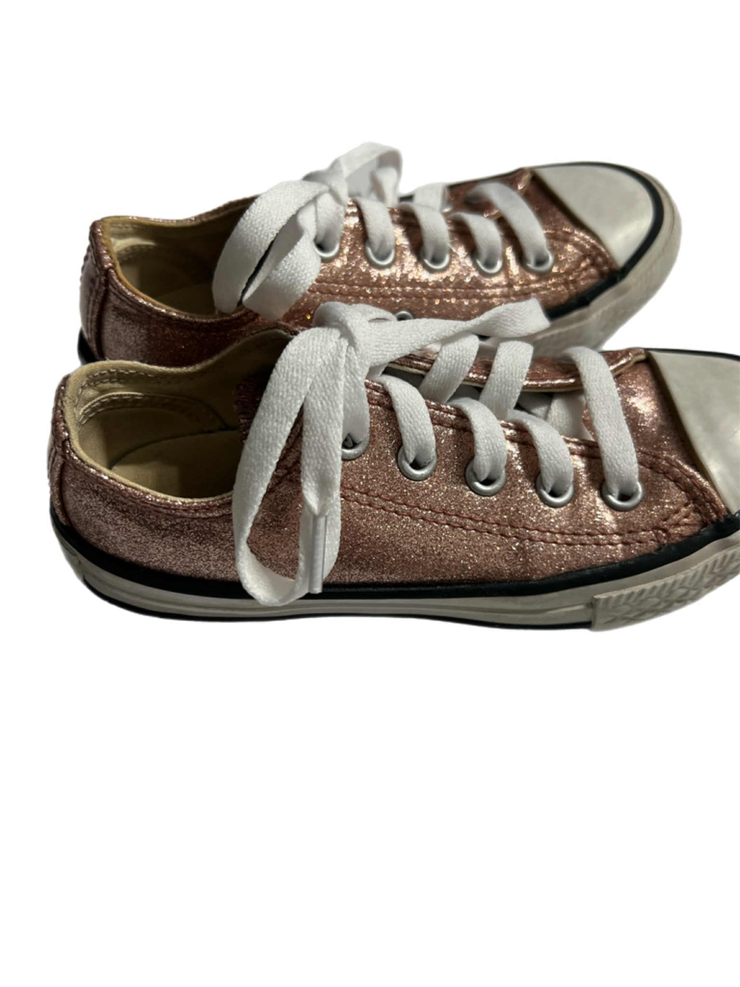 Rose Gold Glittery Tennis Shoes 11