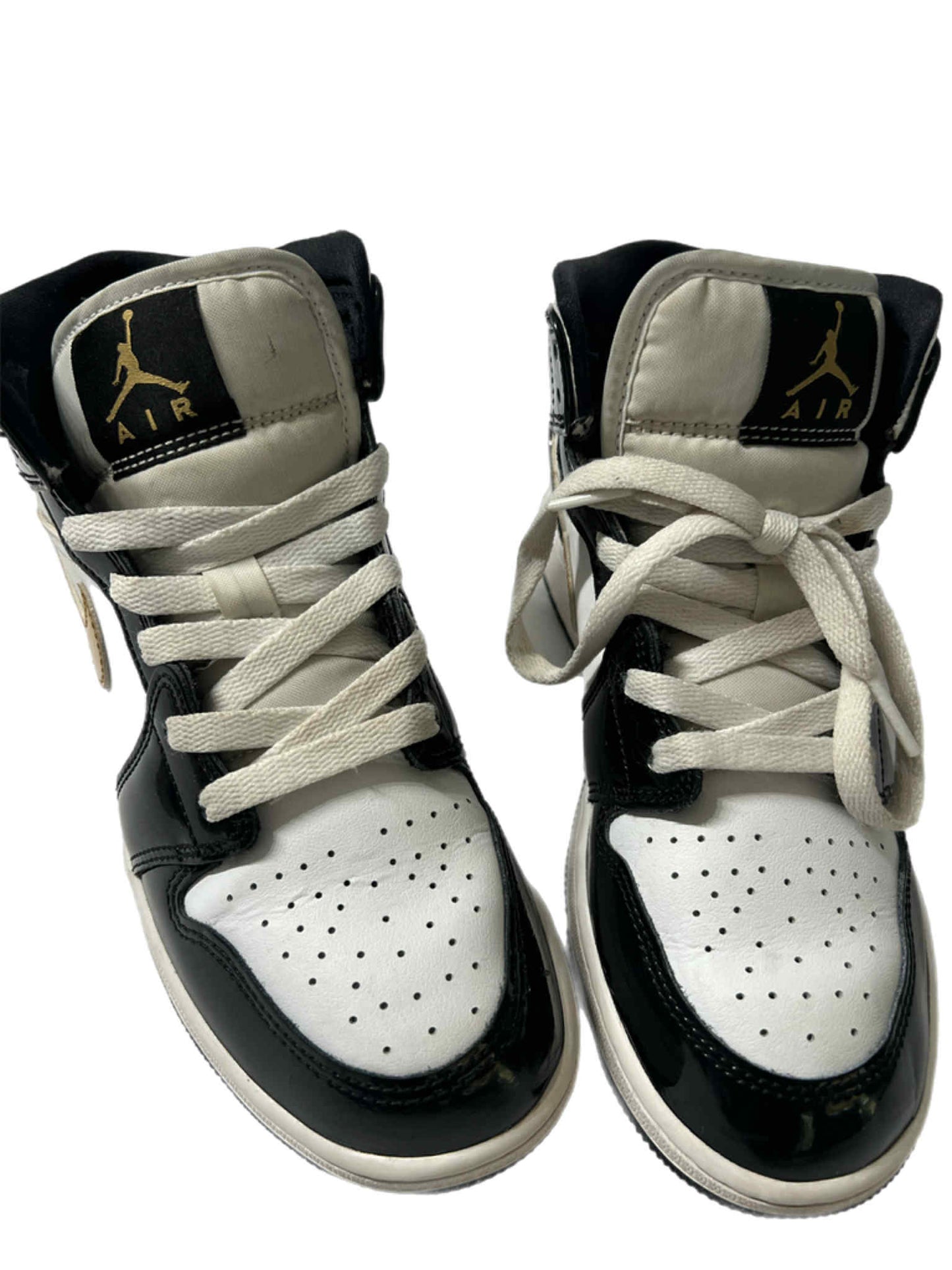 Air Jordan 1 Mid Patent Black/Gold 5Y