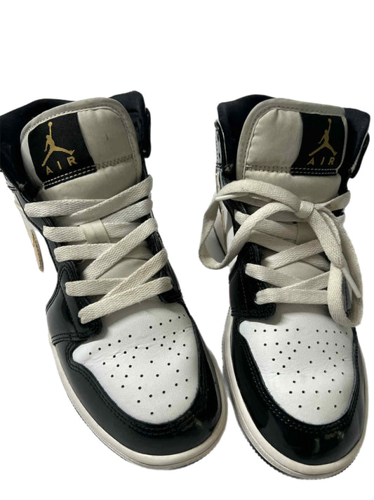 Air Jordan 1 Mid Patent Black/Gold 5Y