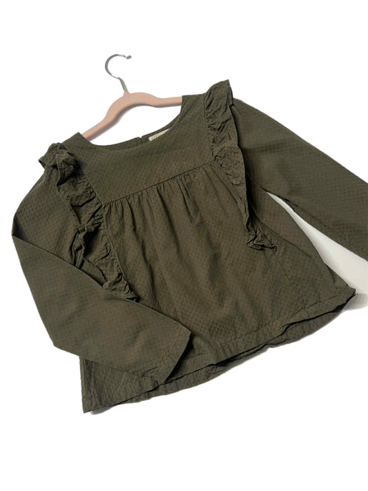 Girls Ruffled Long Sleeve Shirt