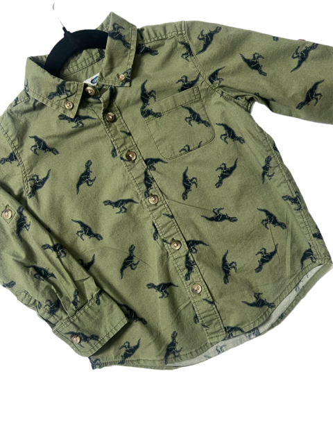 Boys Dino Button Up