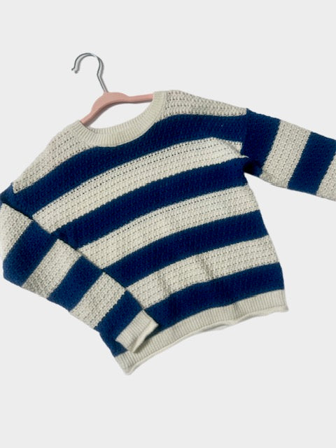 Blue & Cream Striped Sweater
