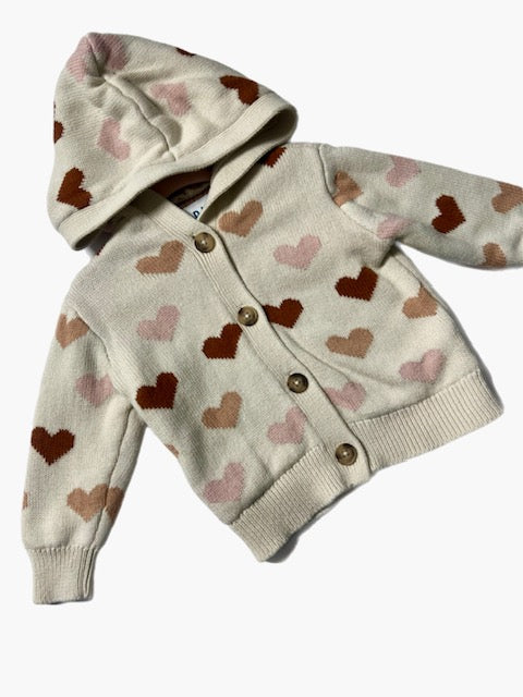 Baby Sweater Hoodie with Hearts