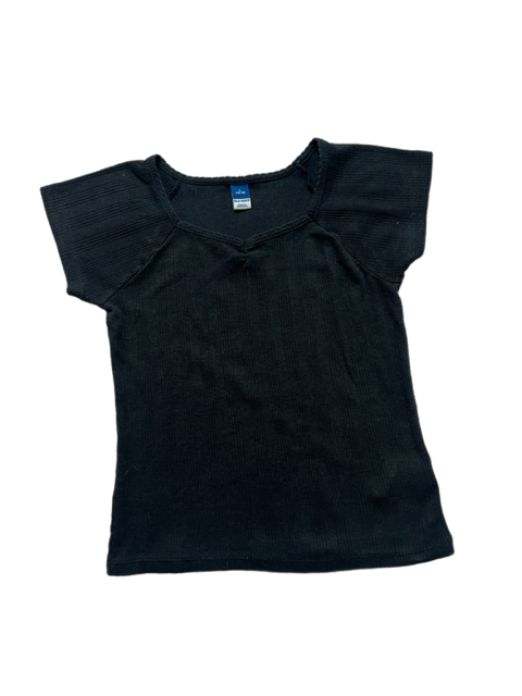 Girls Black V-Neck Tee