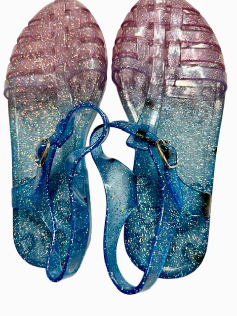 Purple Glitter Jelly Sandals 3Y