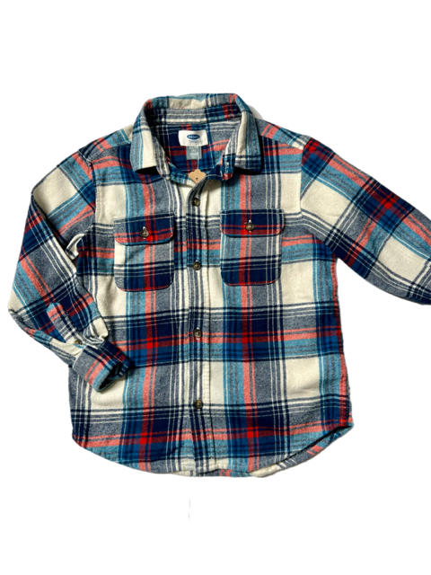 Boys Blue Plaid Button Up