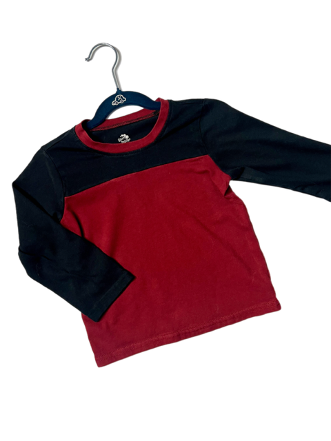 Boys Burgundy/Black Longsleeve
