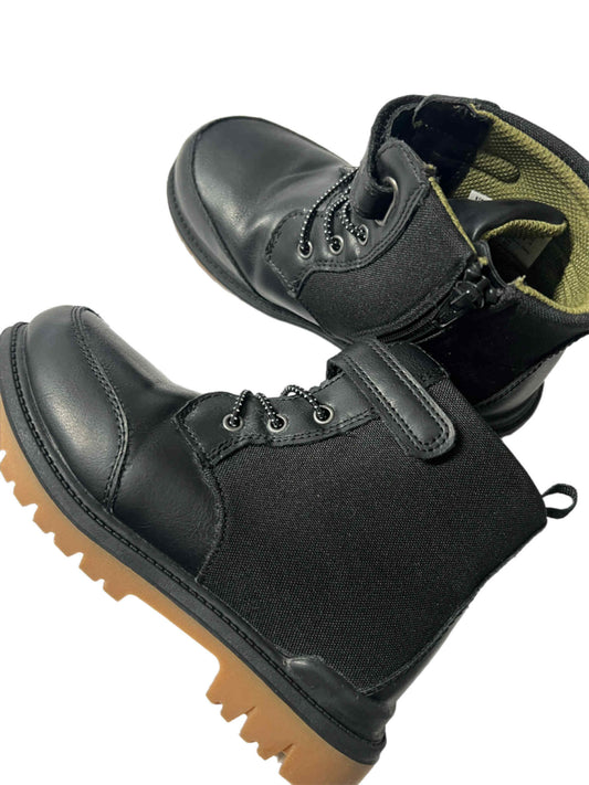 Boys Black Combat Boots 12