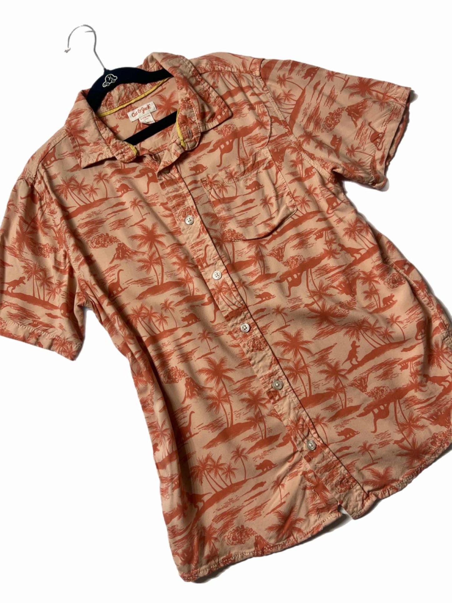 Boys Tropical Dinosaur Button Up
