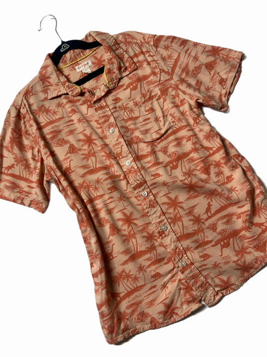 Boys Tropical Dinosaur Button Up