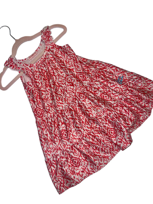 Pink & White Ruffled Sleeveless Flare Dress